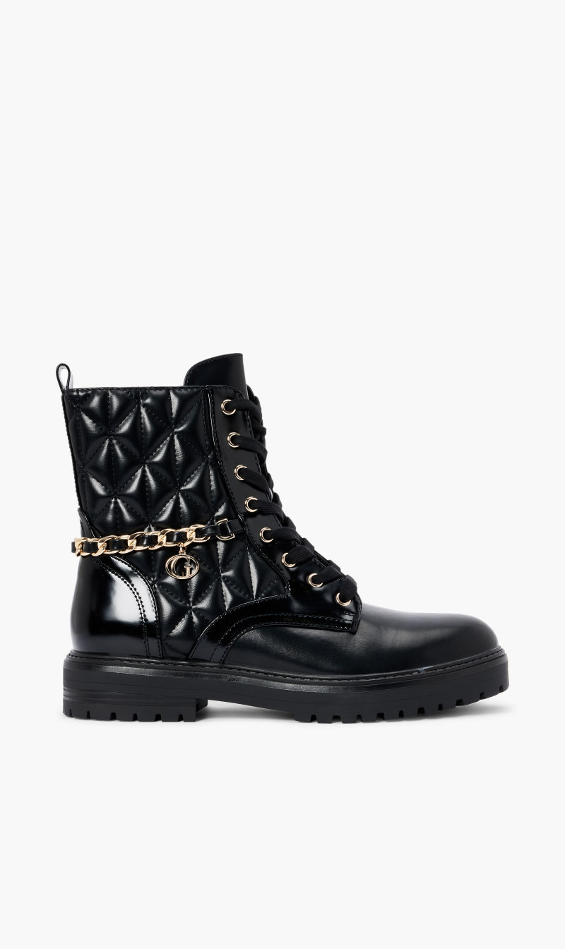 

Guess Black Jellard Quilted Ankle Boots for Women | The Deal Outlet