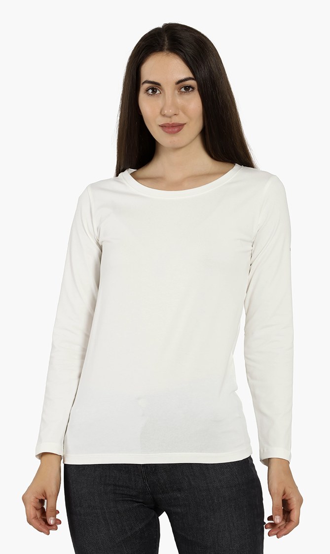 

Cotton Long Sleeves T-shirt, White