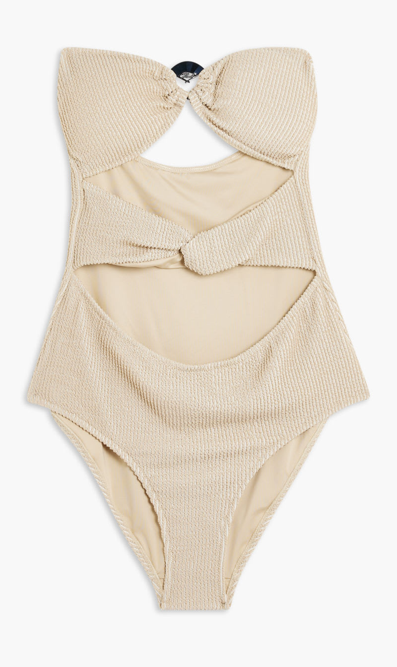 

Karl Lagerfeld Beige Karl Dna Strapless Swimsuit for Women | The Deal Outlet