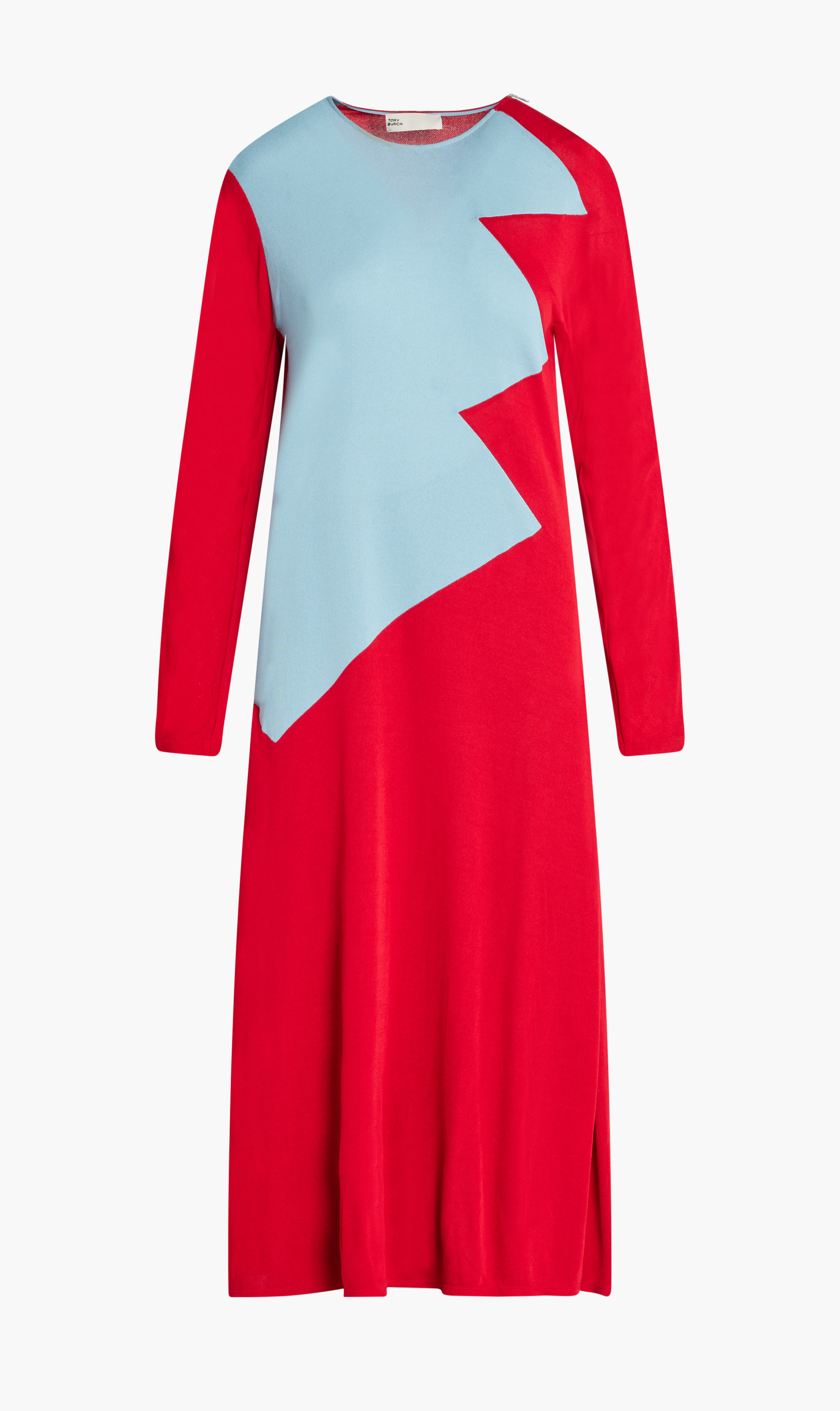 

Tory Burch Red Colorblock Honeycomb Jersey Dress for Women | The Deal Outlet