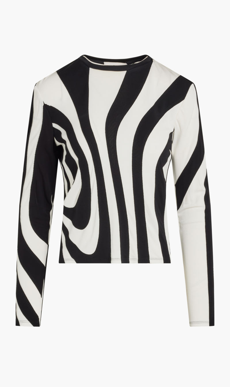 

Tory Burch Black Long-sleeve Slick Jersey Top for Women | The Deal Outlet