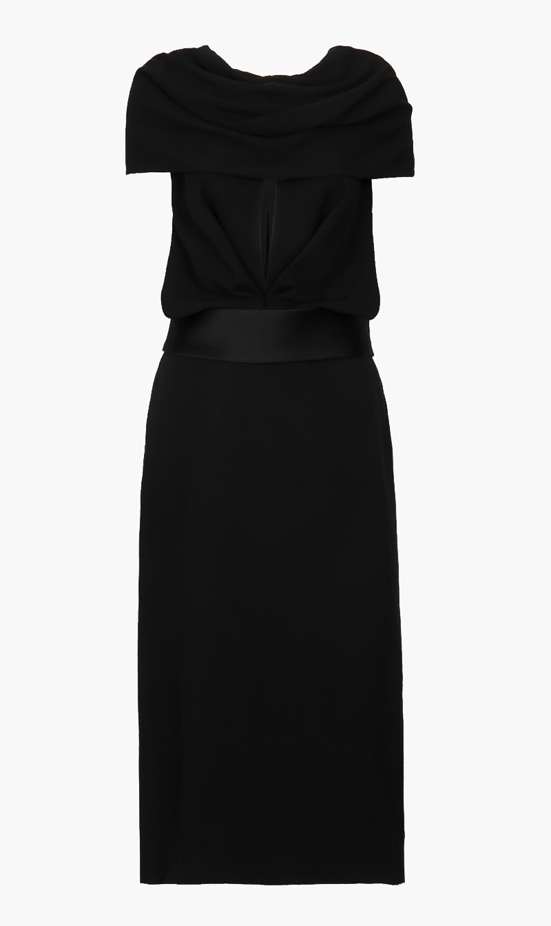 

Salvatore Ferragamo Black Plain Solid Sleeveless Dress for Women | The Deal Outlet