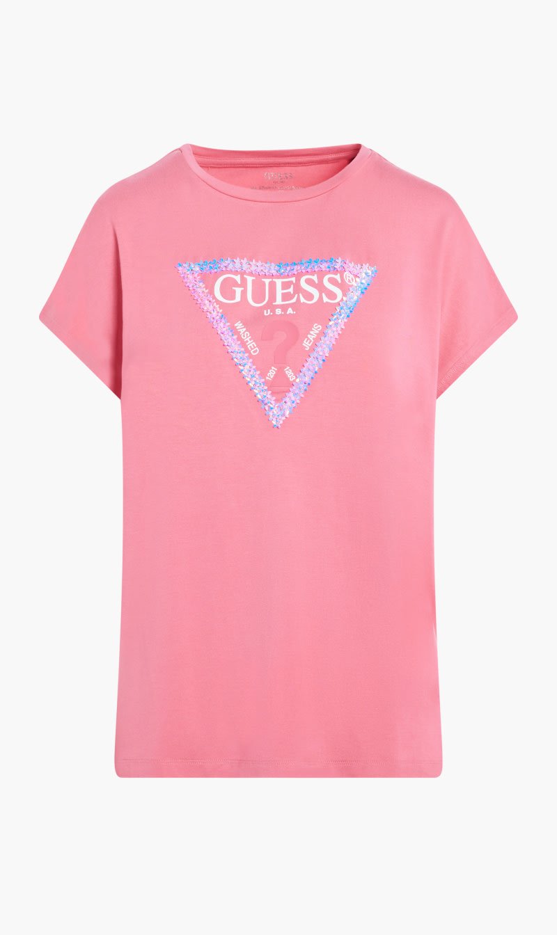 

Guess Pink Short Sleeve Floral T-shirt for Women | The Deal Outlet