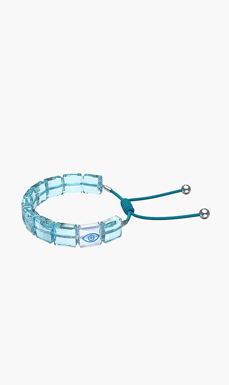 

Swarovski Letra Bracelet, Evil Eye, Blue, Rhodium Plated