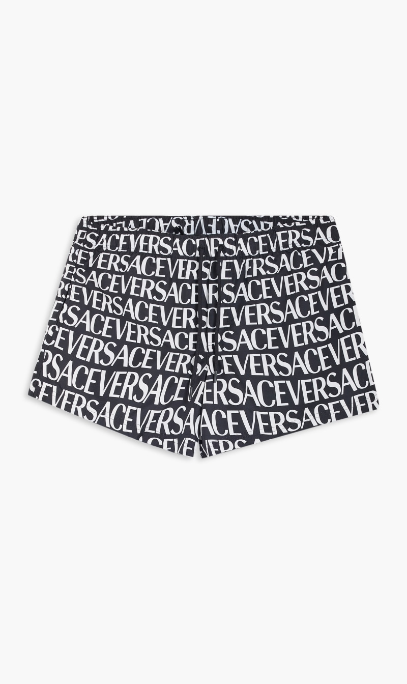 

Versace Black Swim Boxer Nylon Golfo Versace All Over Print for Men | The Deal Outlet