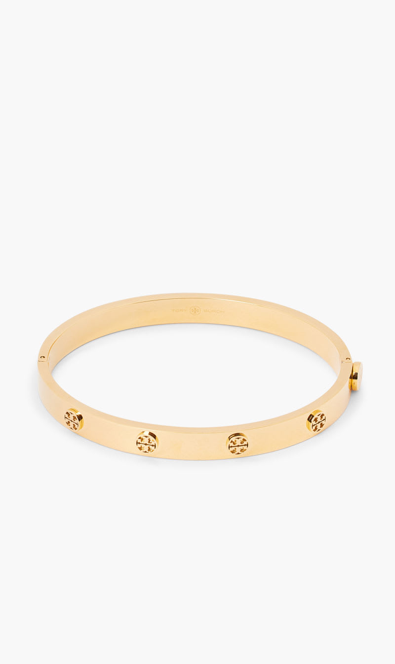 

Tory Burch Gold Miller Stud Hinge Bracelet for Women | The Deal Outlet