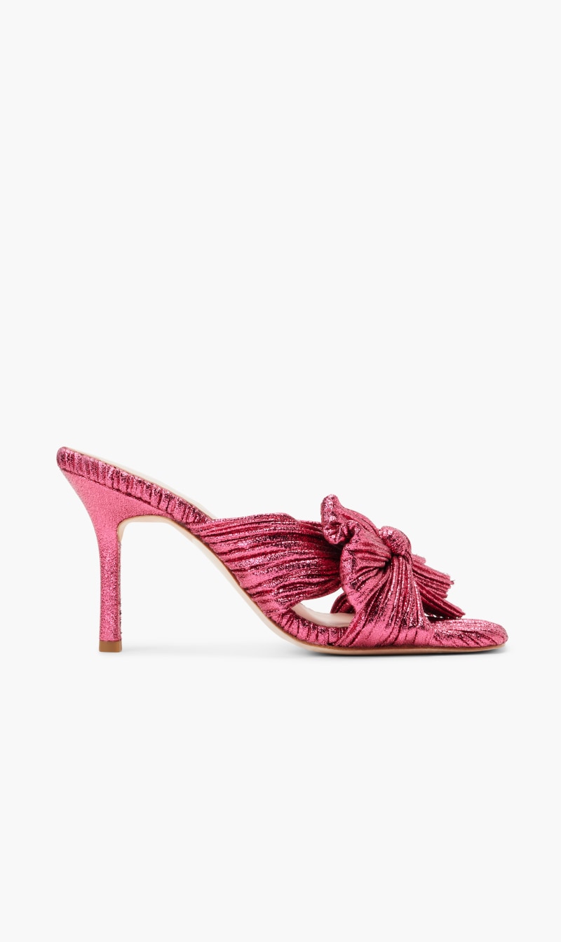 

Loeffler Randall Pink Claudia Pleated Skinny Heel Mule for Women | The Deal Outlet