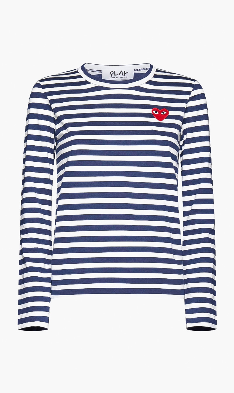 

Play Striped Print Long-sleeve T-shirt, Blue