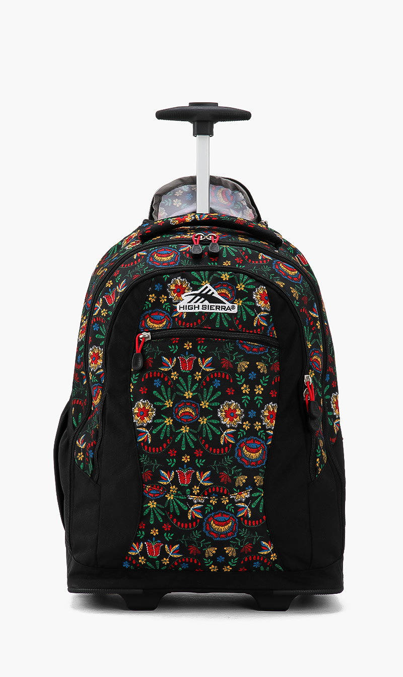 

Floral Stitch Backpack, Black