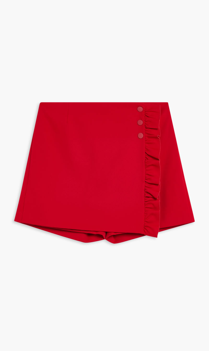 

Tory Burch Red Tory Sport Tech Twill Ruffle Skort for Women | The Deal Outlet