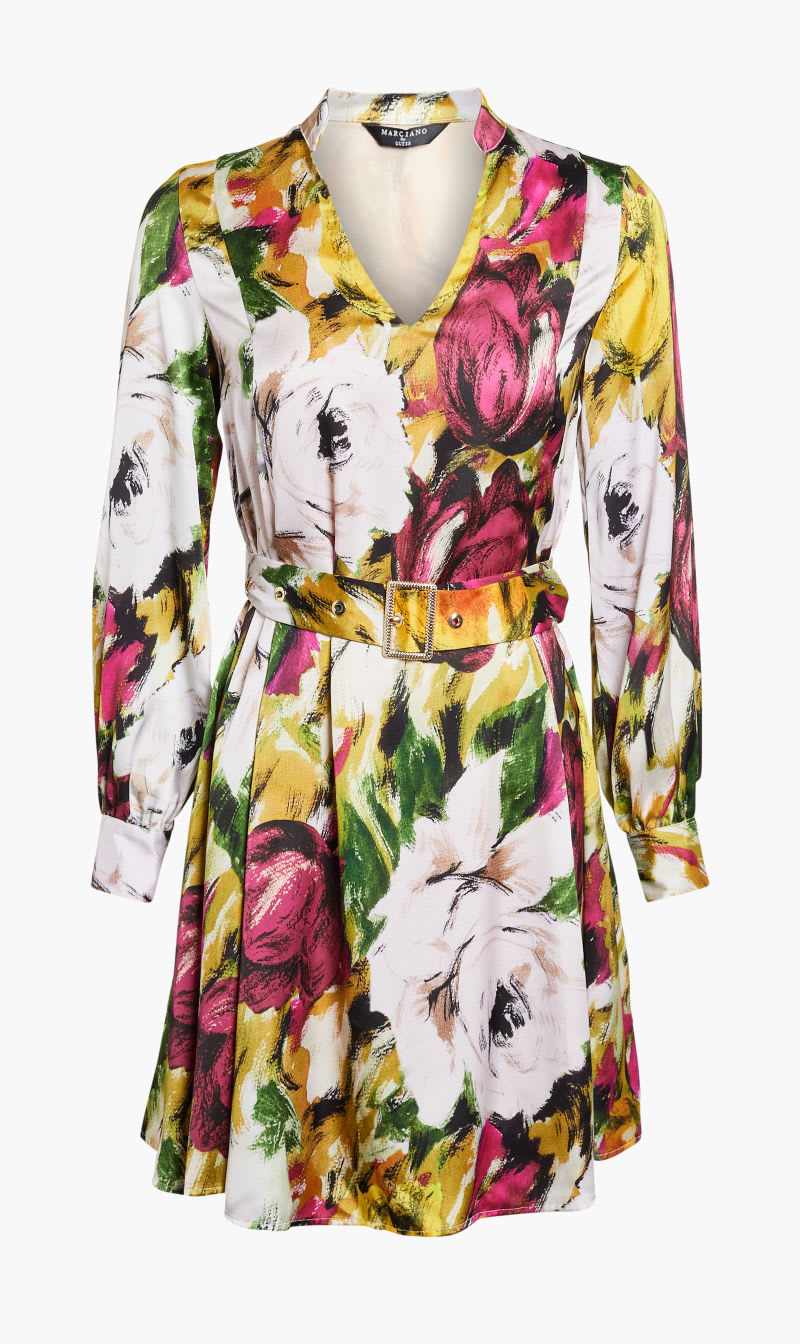 

Guess Pink Autumn Garden Loose Dress for Women | The Deal Outlet