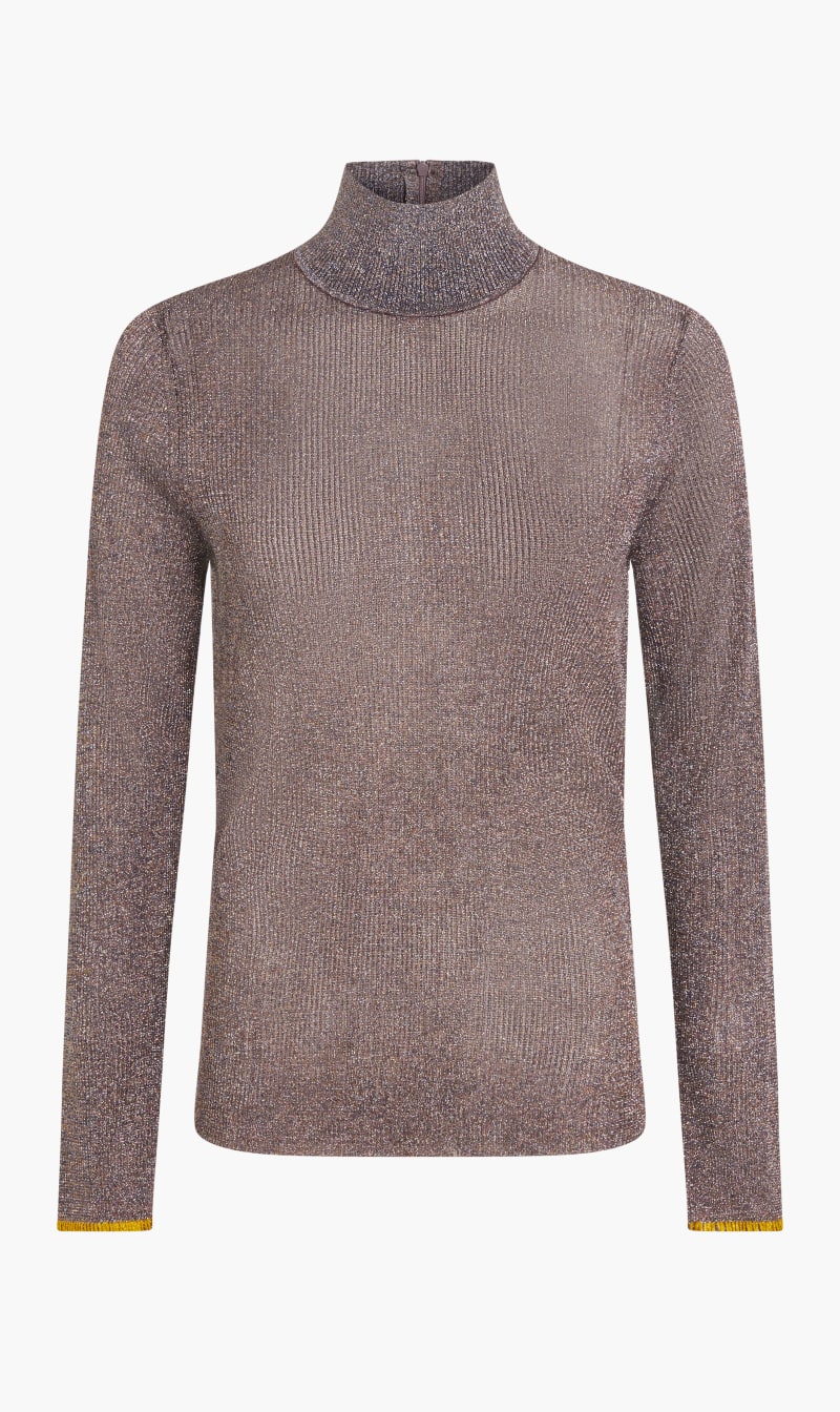 

Tory Burch Multi-color Metallic Knitted Turtleneck for Women | The Deal Outlet