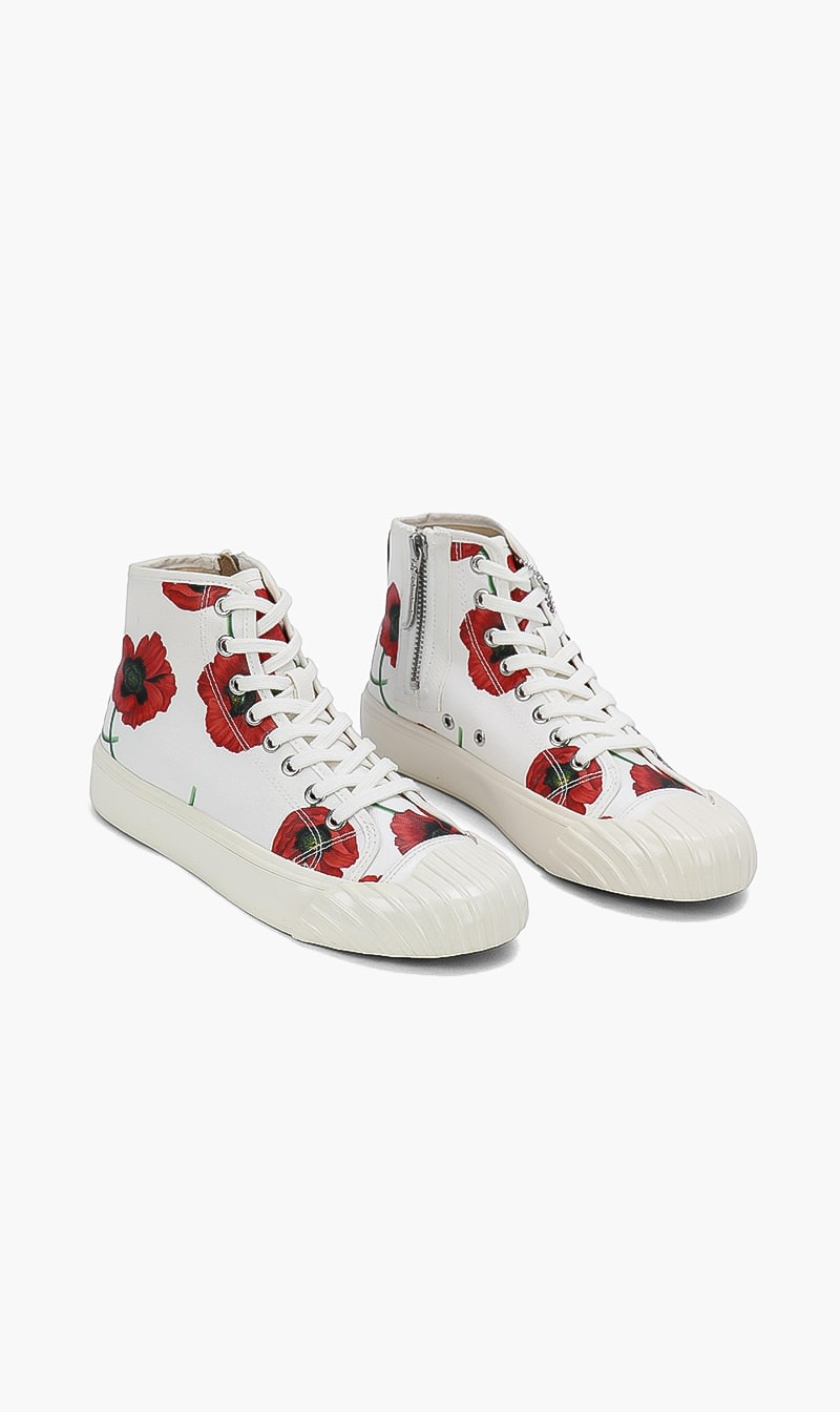 

Floral High Rise Sneakers, White