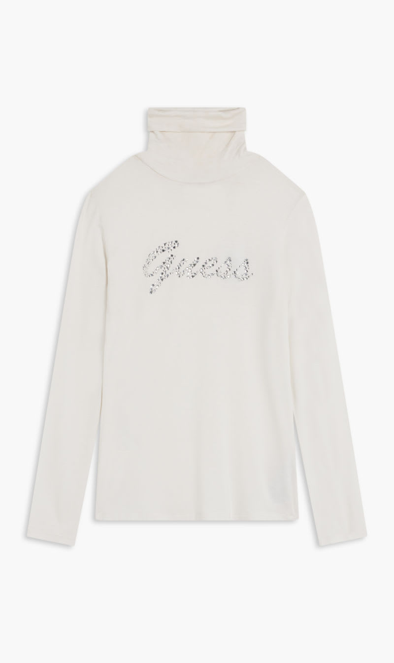 

Guess White Nelly Turtle Neck Ls for Women | The Deal Outlet