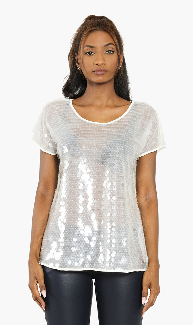 

Sheer Sequin Top