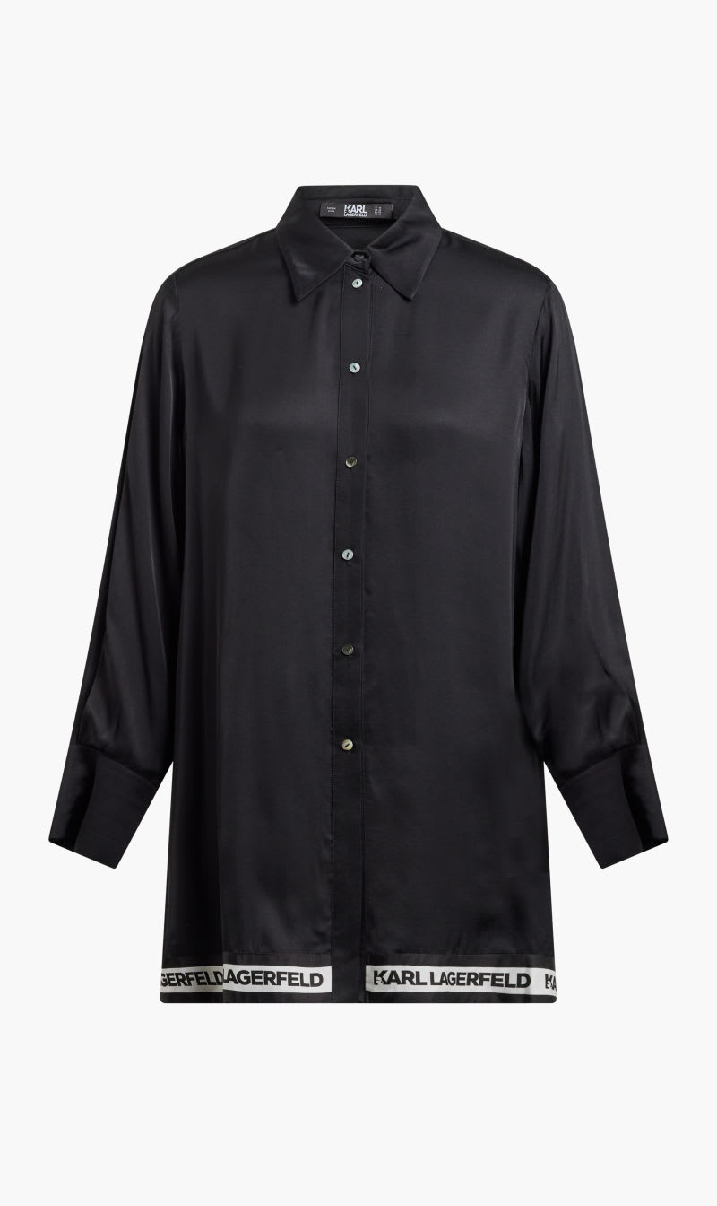 

Karl Lagerfeld Black Satin Tunic for Women | The Deal Outlet