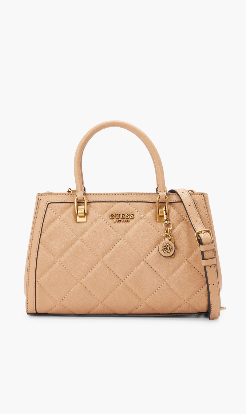 

Guess Beige Abey Elite Girlfriend Satchel/beige for Women | The Deal Outlet