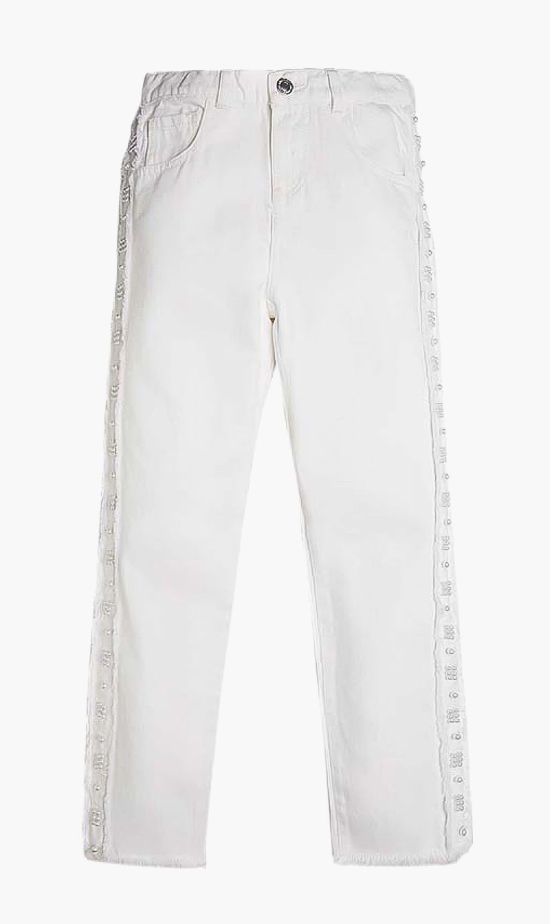 

Guess pearl embellished denim jeans | the deal outlet, White