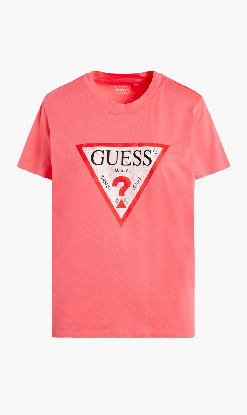 

Guess Pink Classic Fit Logo T-shirt for Women | The Deal Outlet