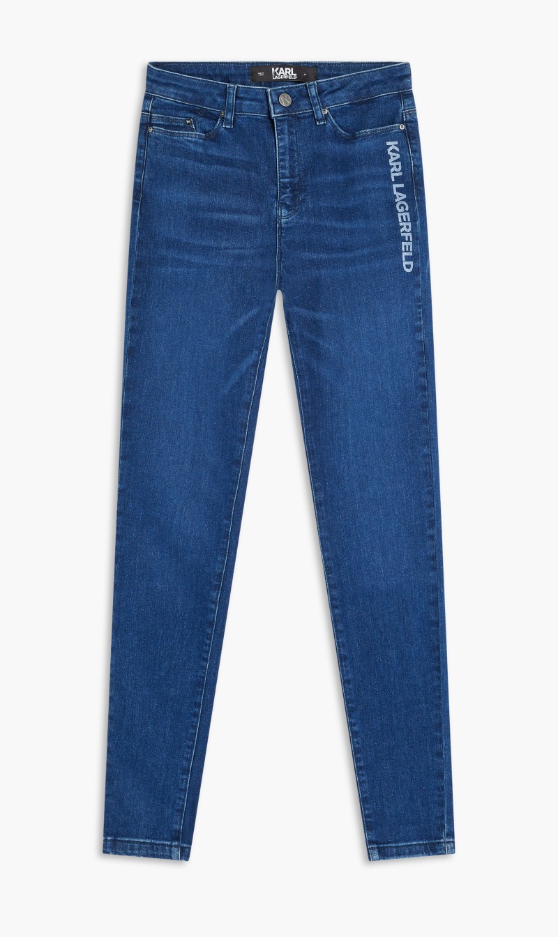 

Karl Lagerfeld Blue Blue Skinny Denim Logo Pants for Women | The Deal Outlet