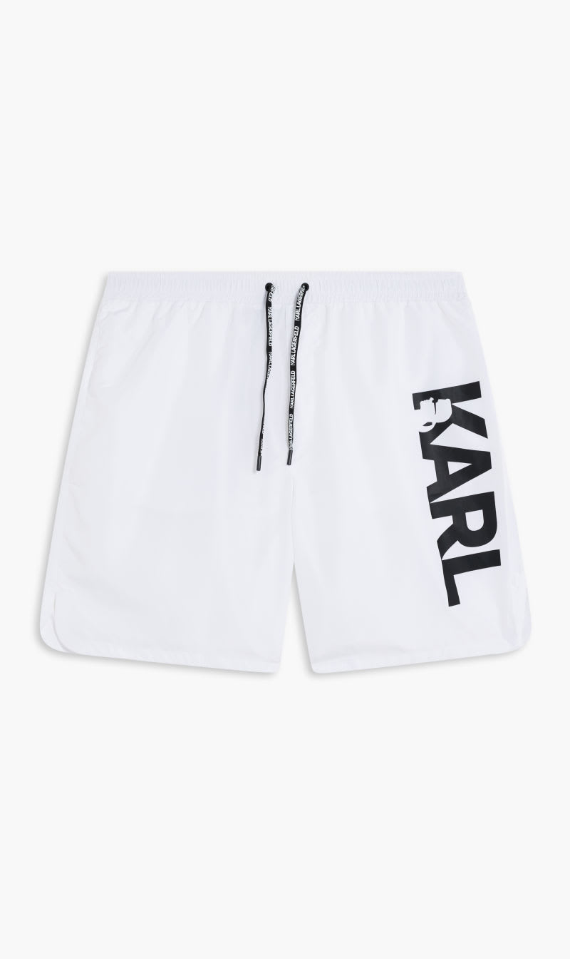 

Karl Lagerfeld White Karl Logo Long Boardshorts for Men | The Deal Outlet