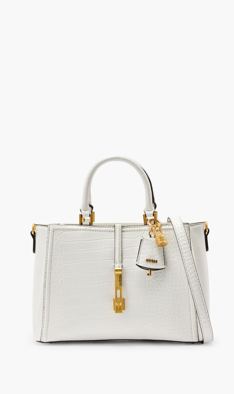 

Guess White James Girlfriend Satchel for Women | The Deal Outlet