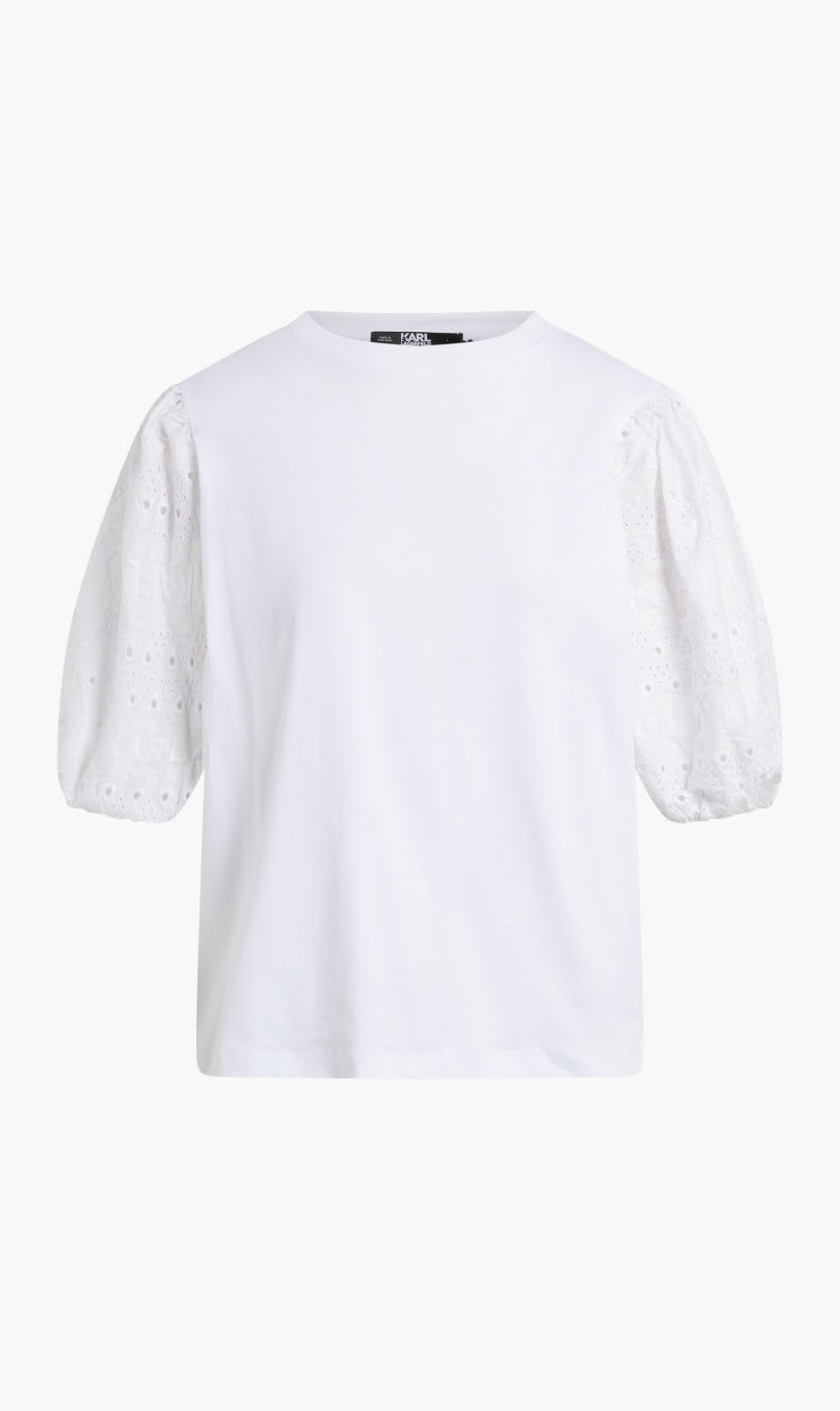 

Karl Lagerfeld White Lace T-shirt for Women | The Deal Outlet