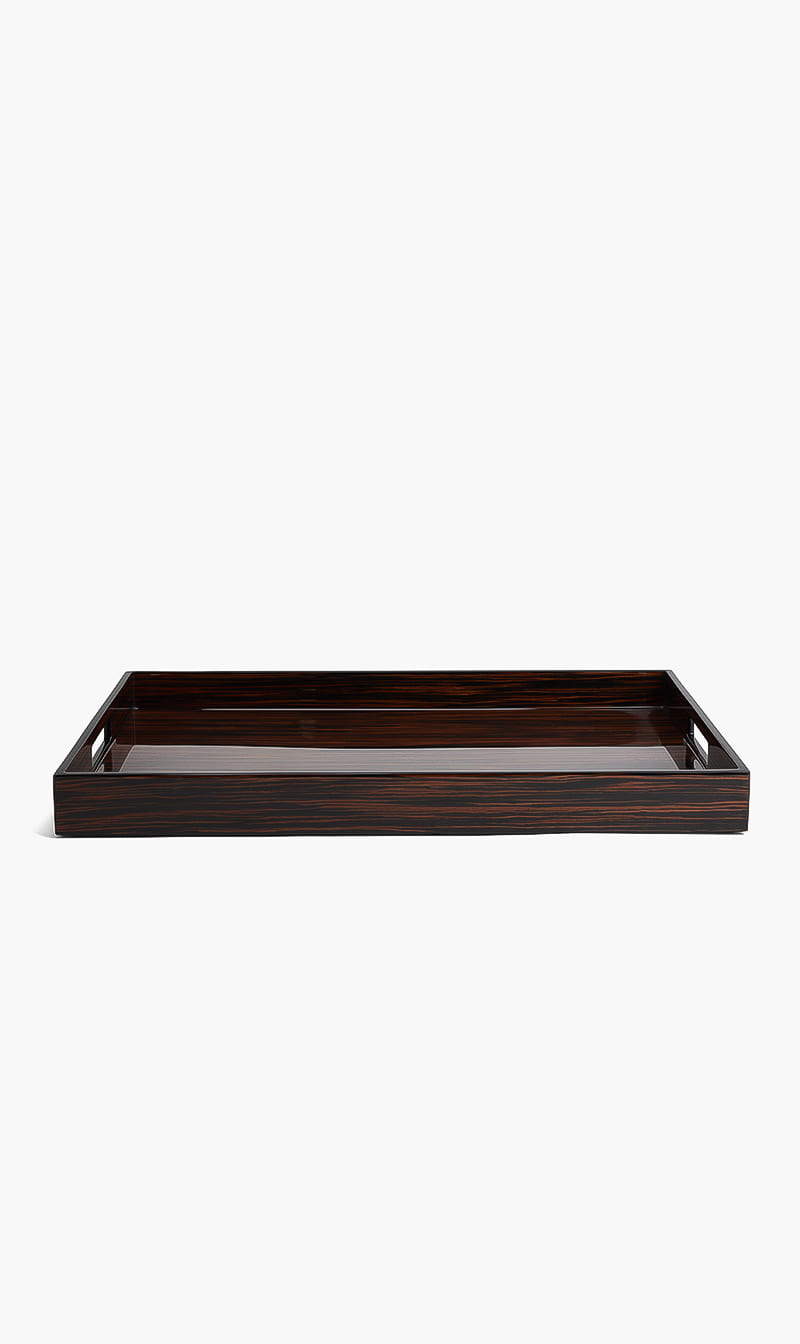 

Pacific connections macassar ebony rectangular tray | the deal outlet, Brown