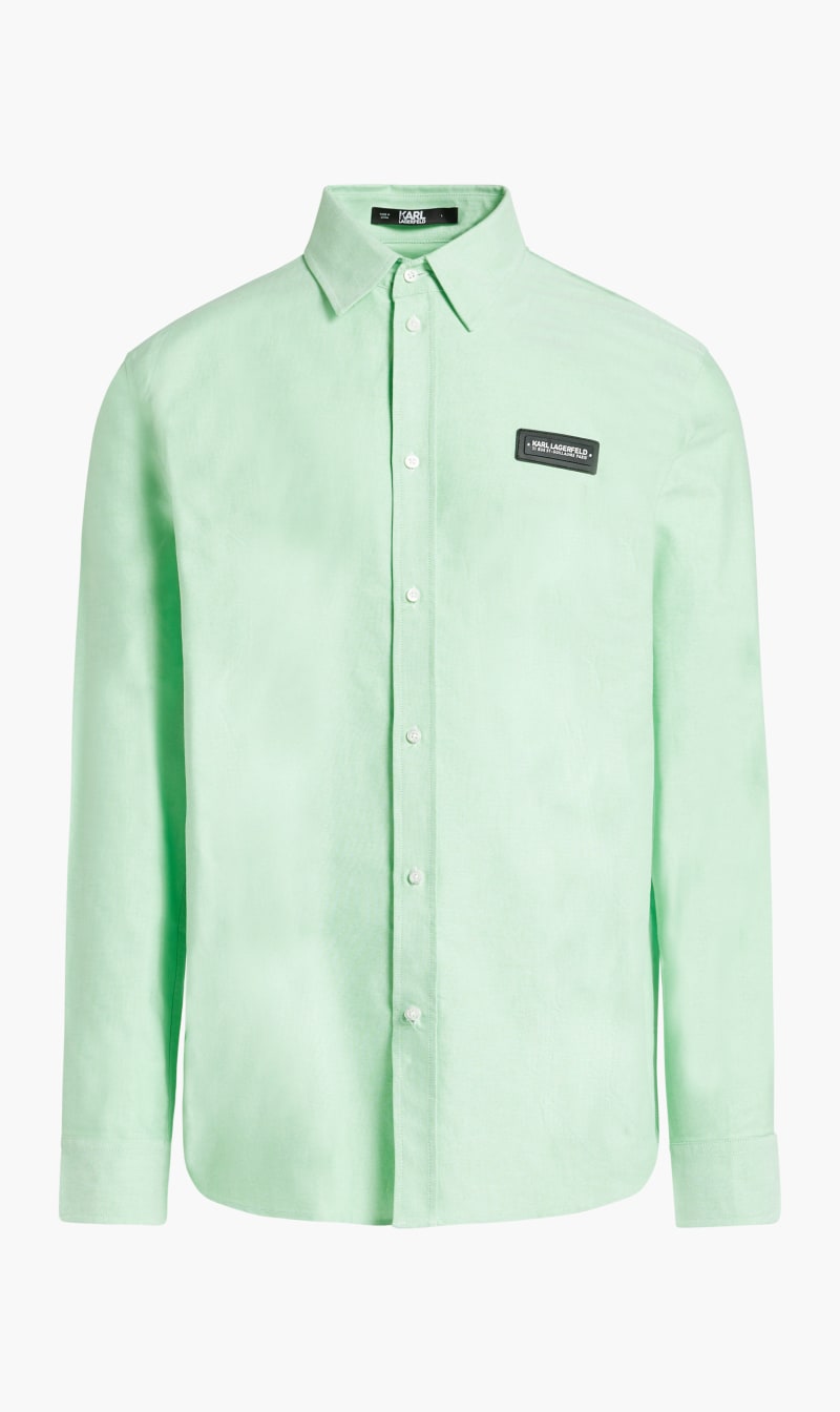 

Karl Lagerfeld Green Logo Oxford Shirt for Men | The Deal Outlet