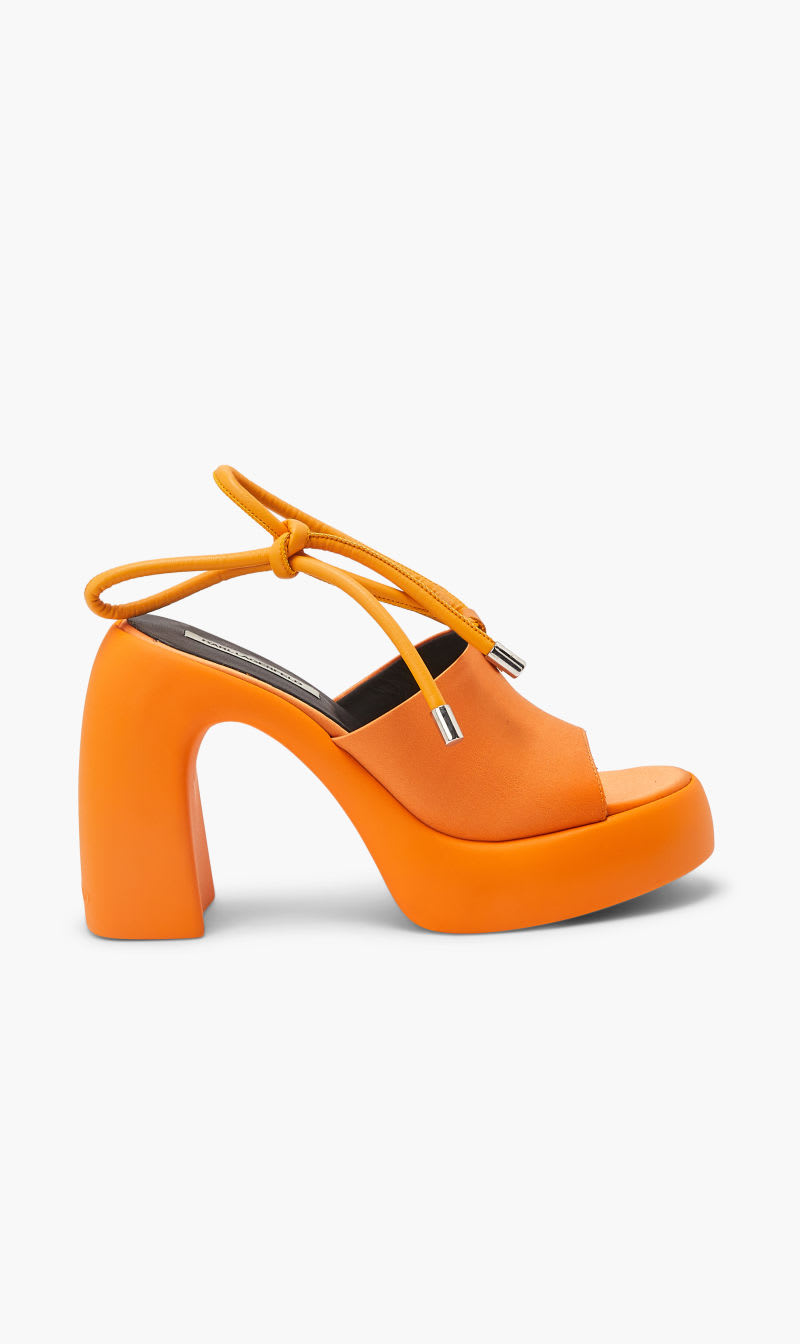 

Karl Lagerfeld Orange Astragon Hi Longlace Slide for Women | The Deal Outlet