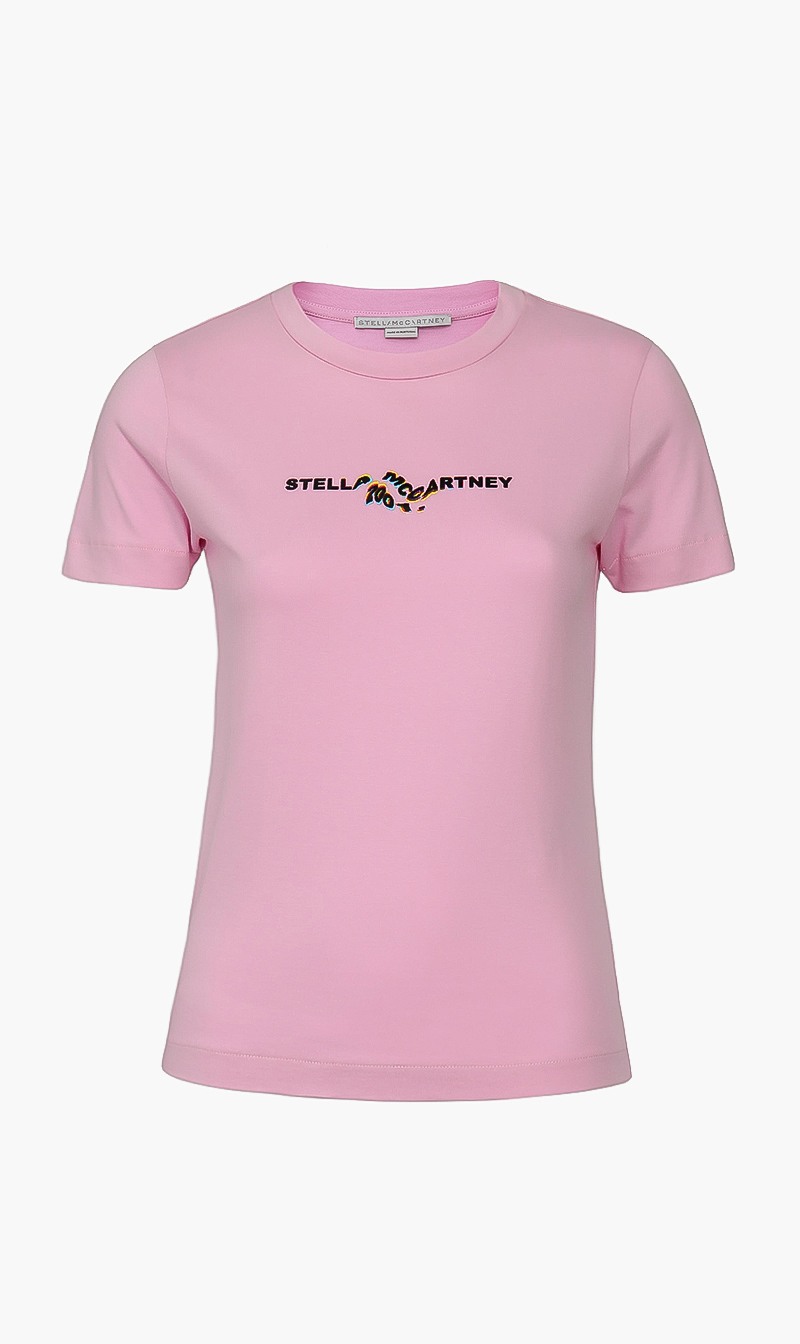 

Stella Mc Cartney Pink Glitch Logo Tshirt for Women | The Deal Outlet