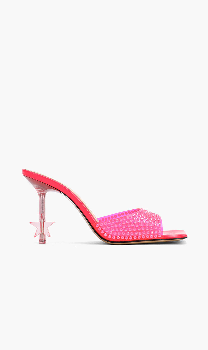 

Mach And Mach Pink Crystal Embellished Mules for Women | The Deal Outlet