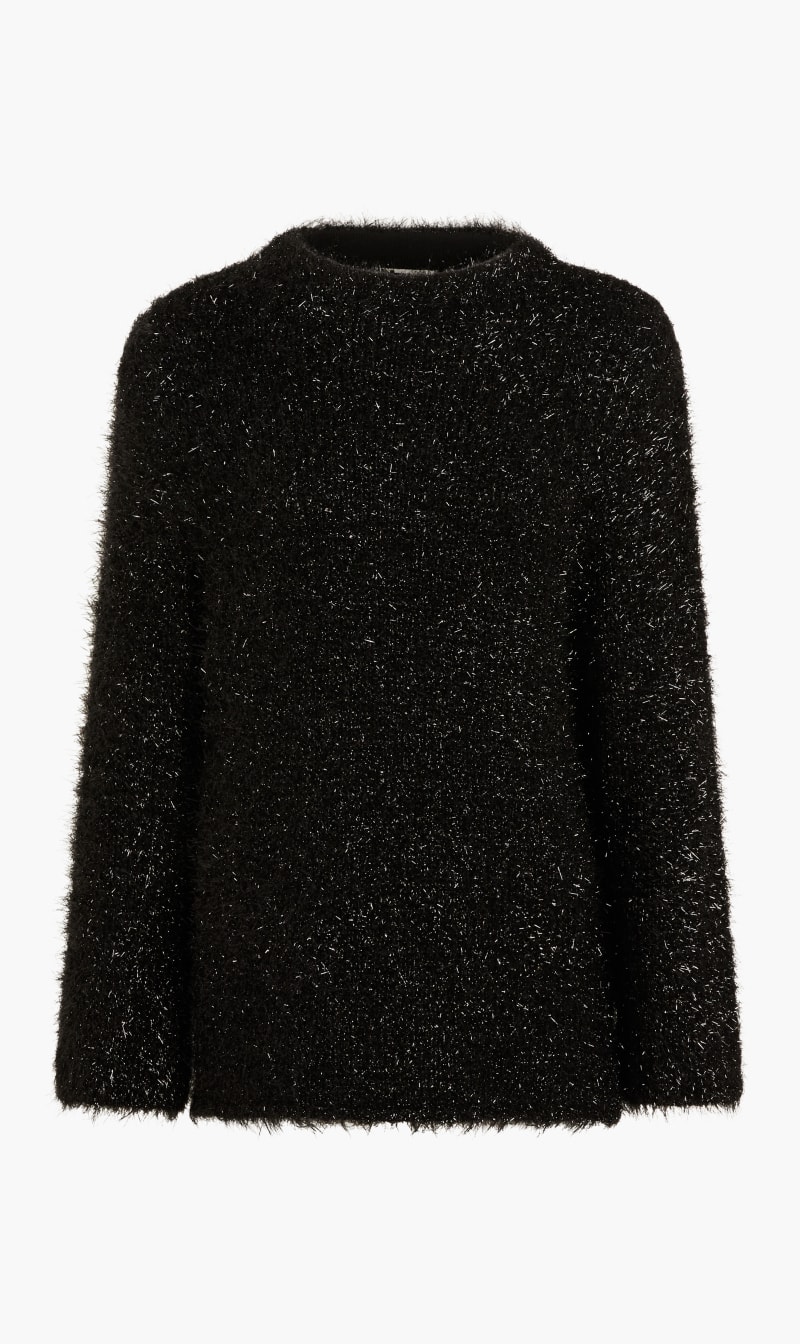 

Tinsel Mockneck Sweater, Black