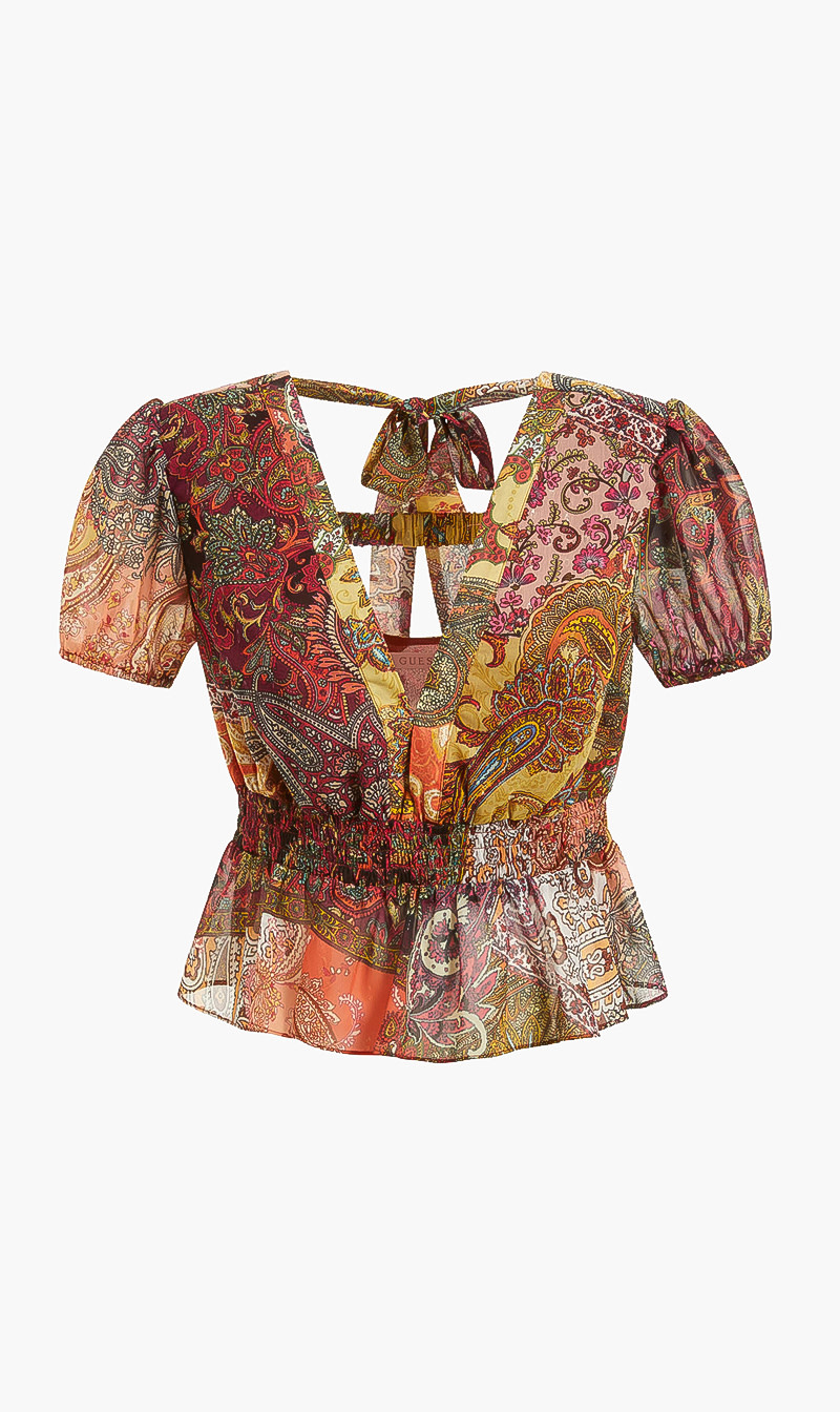 

Lila Paisley Top, Red