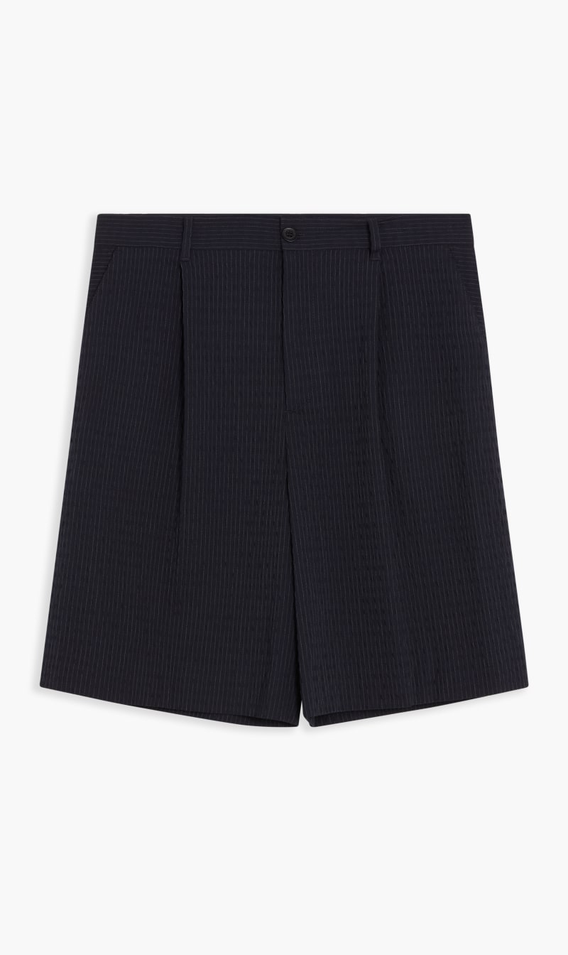 

Karl Lagerfeld Blue Seersucker Pinstripe Shorts for Men | The Deal Outlet