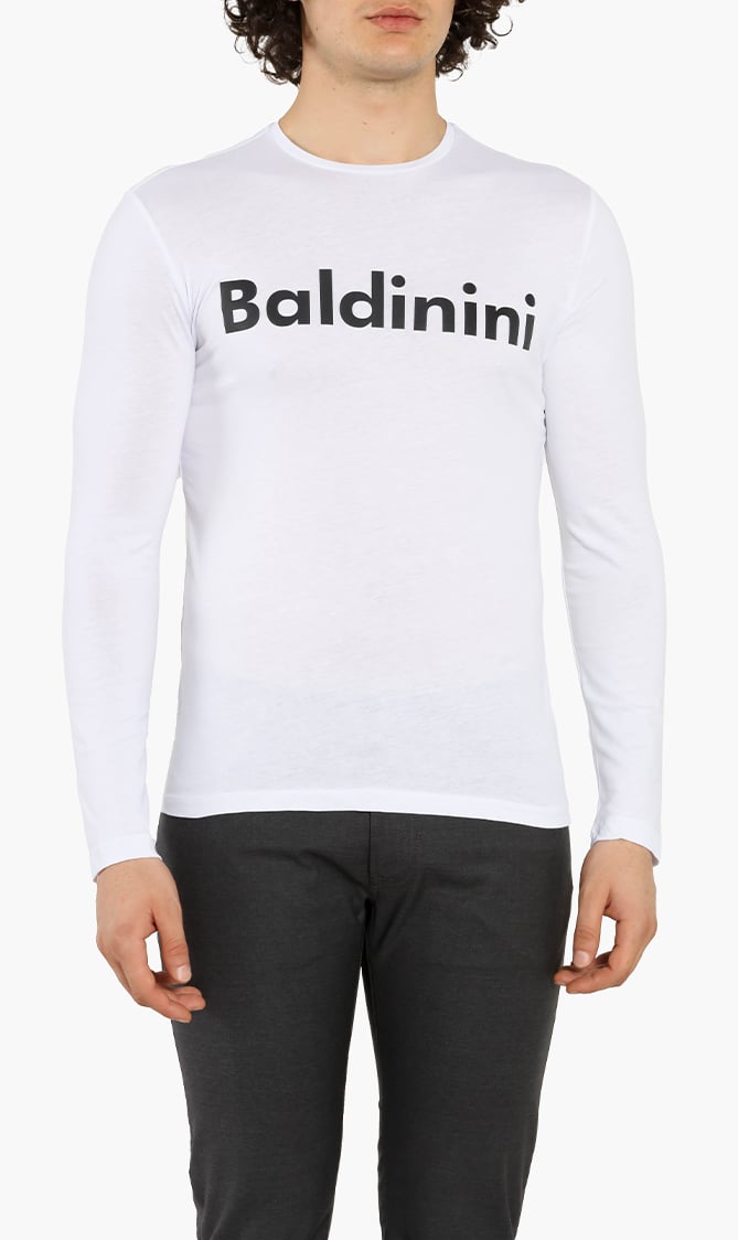 

Baldinini White Logo Long Sleeves T-shirt for Men | The Deal Outlet