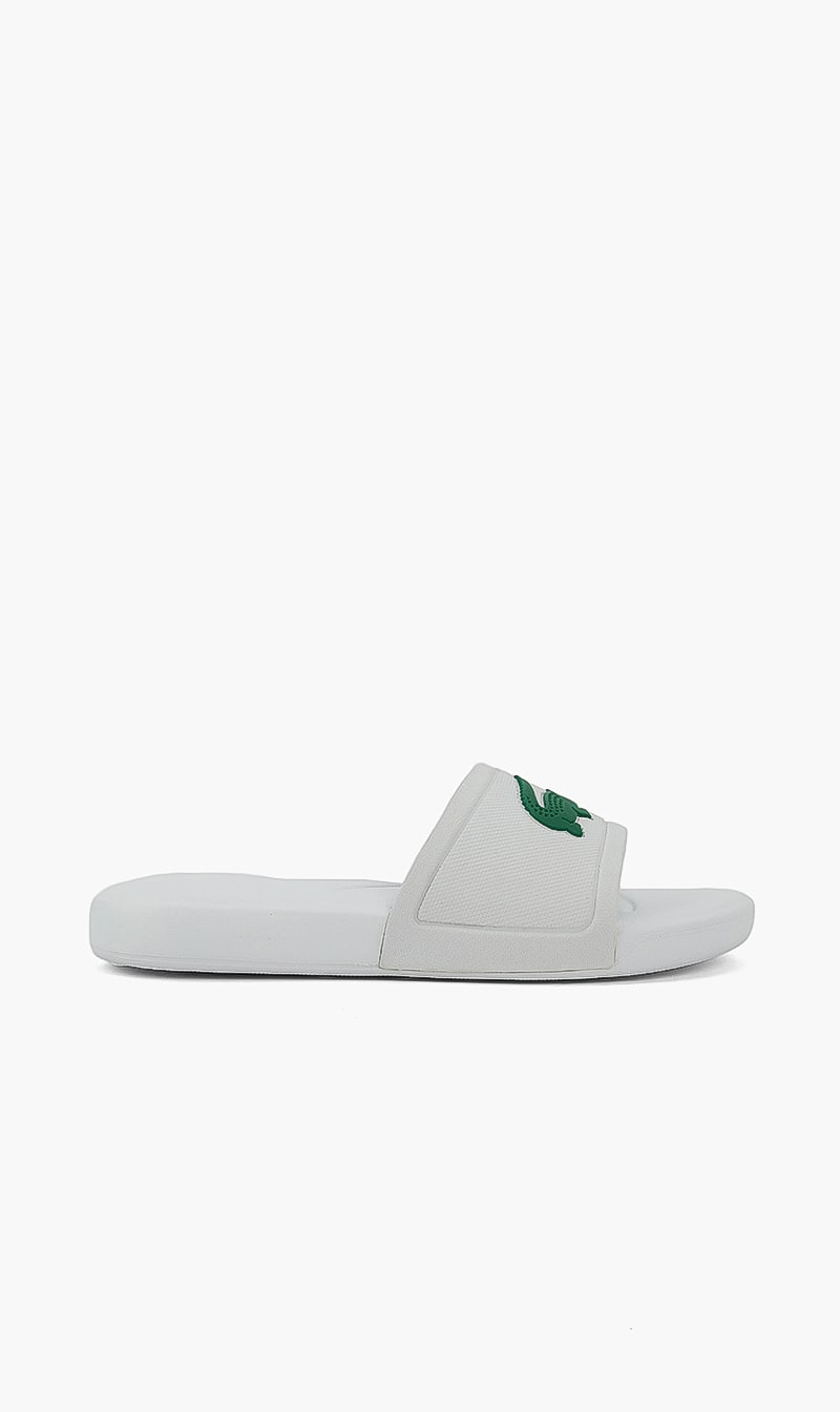 

Lacoste White Classic Logo Slides for Boys | The Deal Outlet