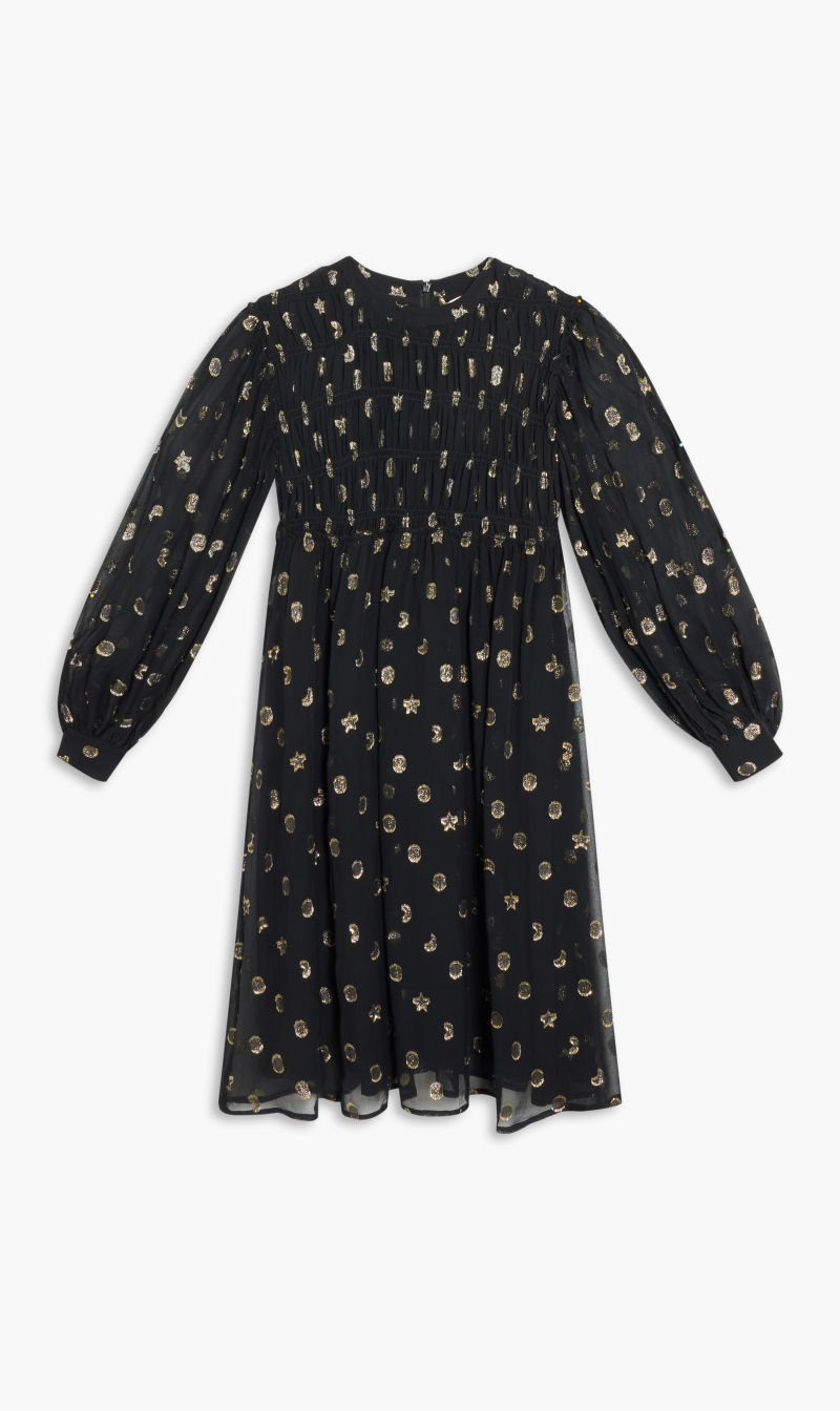 

Stella Mc Cartney Black Woven Dress for Girls | The Deal Outlet