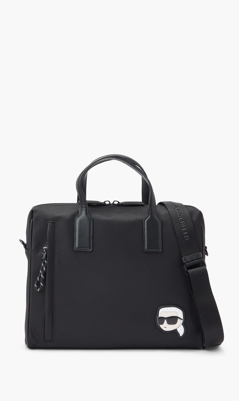 

Karl Lagerfeld Black Kikonik 20 Briefcase Nylon for Men | The Deal Outlet