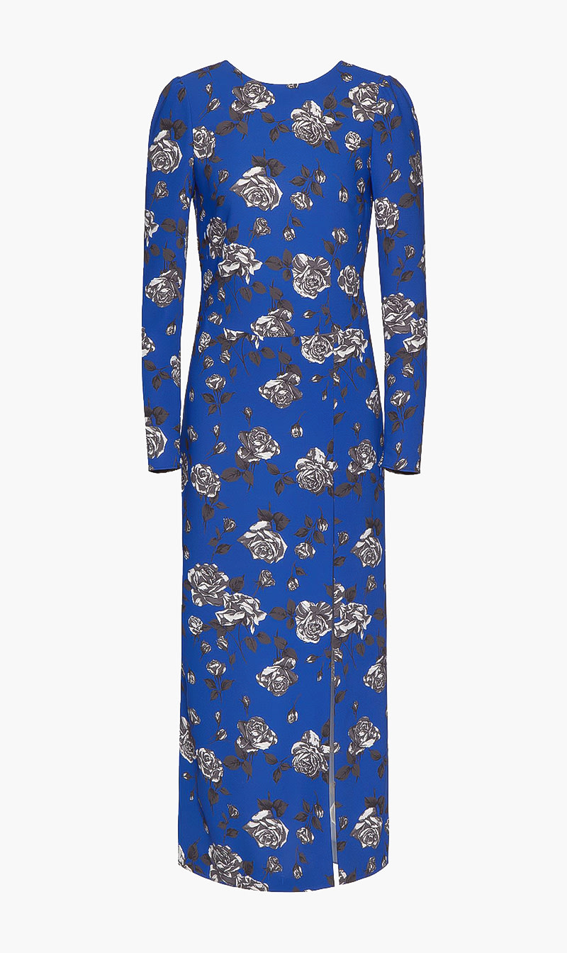 

All Over Floral Print Dress, Blue