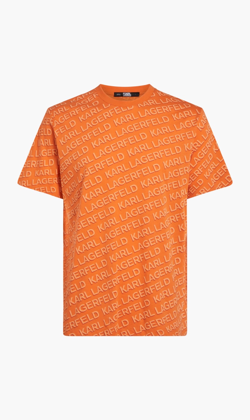 

Karl Lagerfeld Orange Aop Logo T-shirt for Men | The Deal Outlet