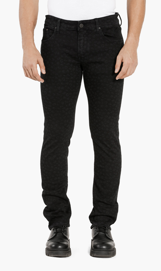 

Stretch Fit Printed Jeans, Black