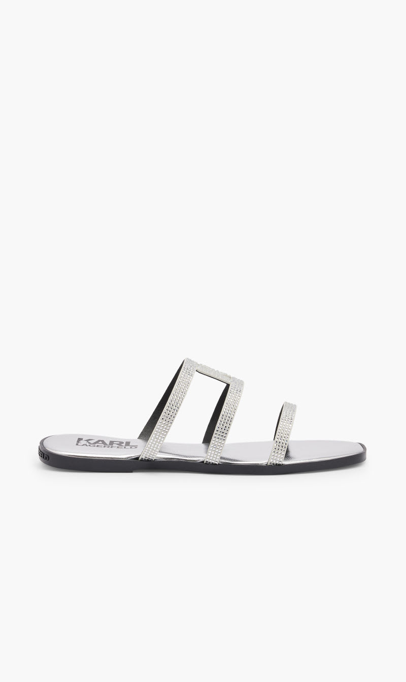 

Karl Lagerfeld Silver Olympia-kl Rhinestone Slide for Women | The Deal Outlet