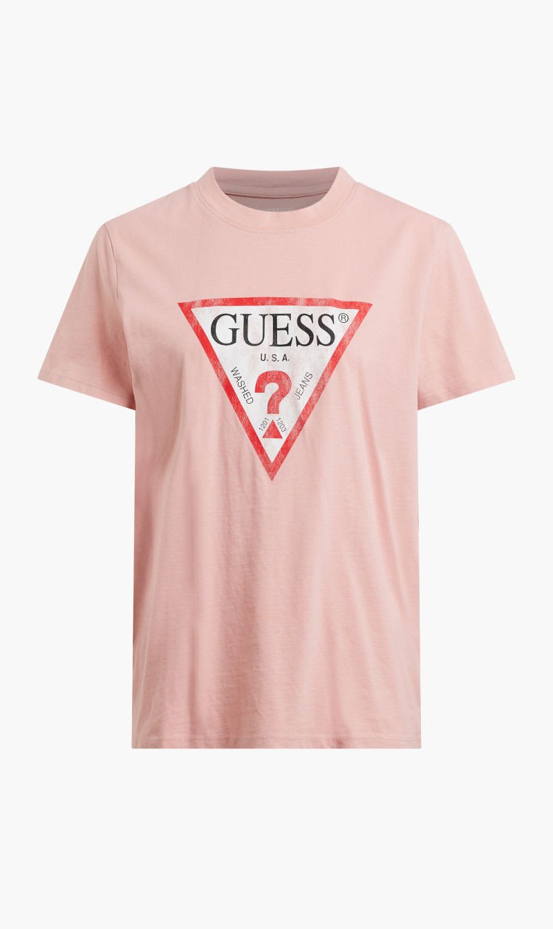 

Guess Pink Classic Fit Logo T-shirt for Women | The Deal Outlet