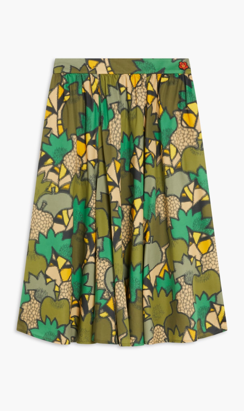 

Kenzo Green Printed Midi Skirt for Women | The Deal Outlet