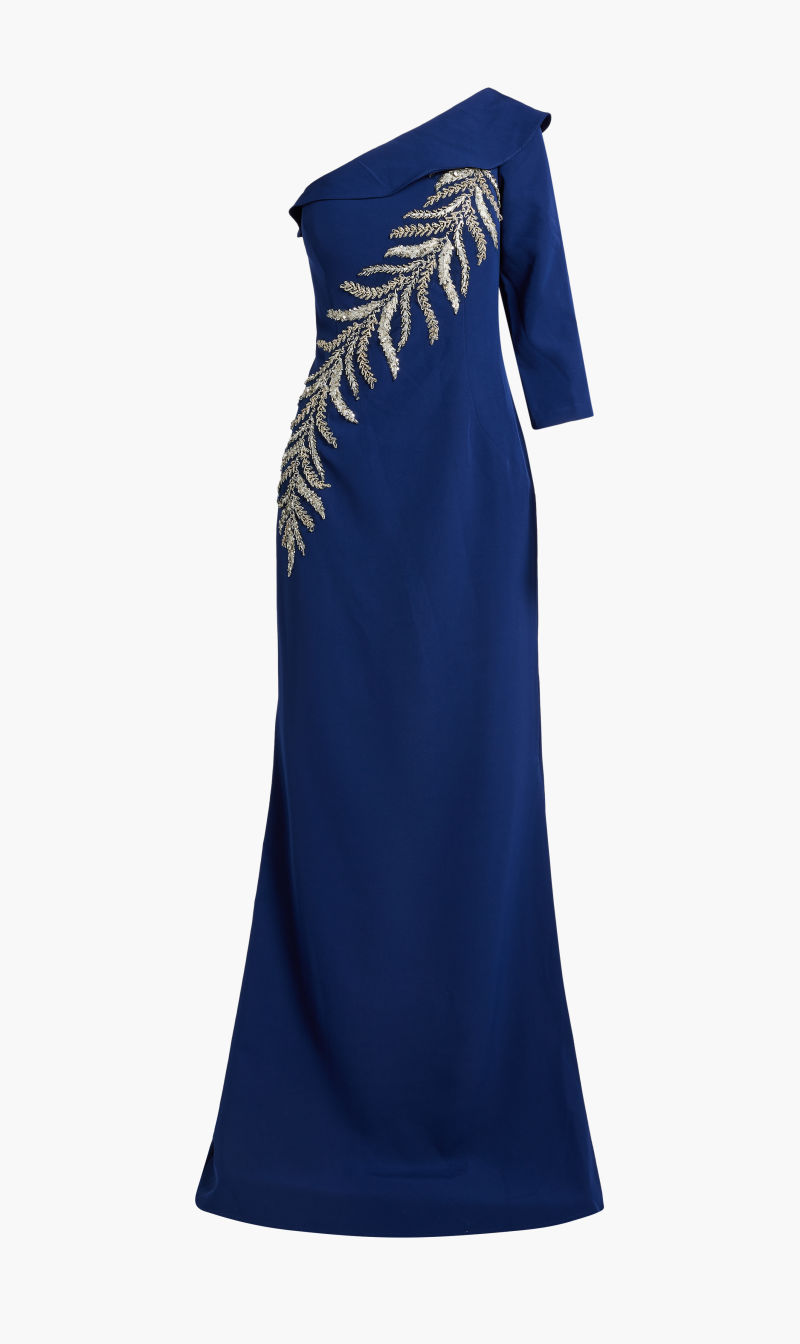 

Terani Couture Blue 1 Sleeve Long for Women | The Deal Outlet