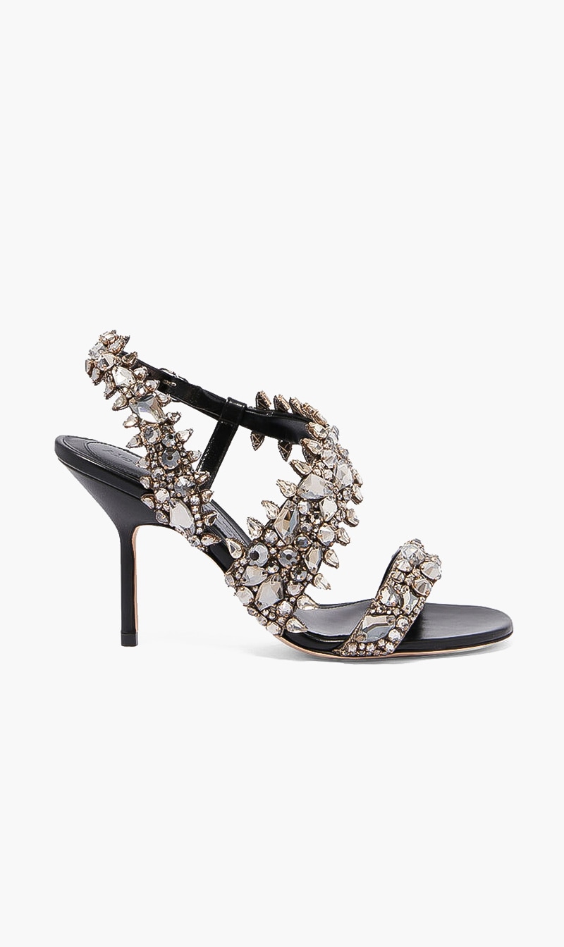 

Embellished Motif Sandals, Black