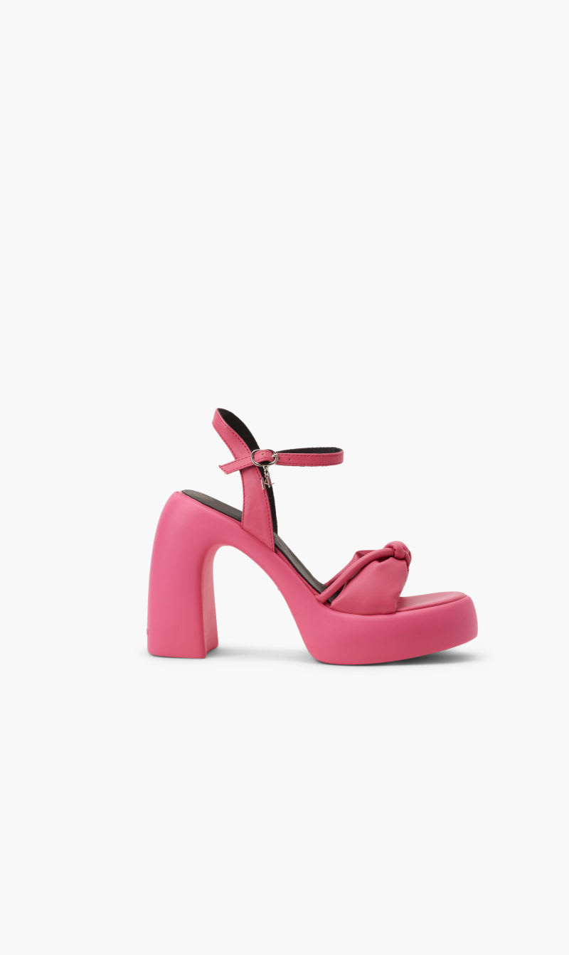 

Karl Lagerfeld Pink Astragon Hi Buckle Strap Sandal for Women | The Deal Outlet