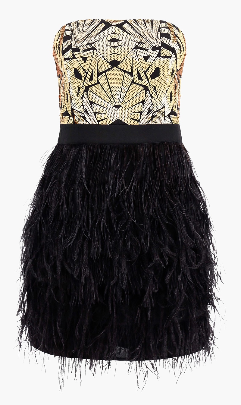 

Marciano Sequins And Feathers Dress