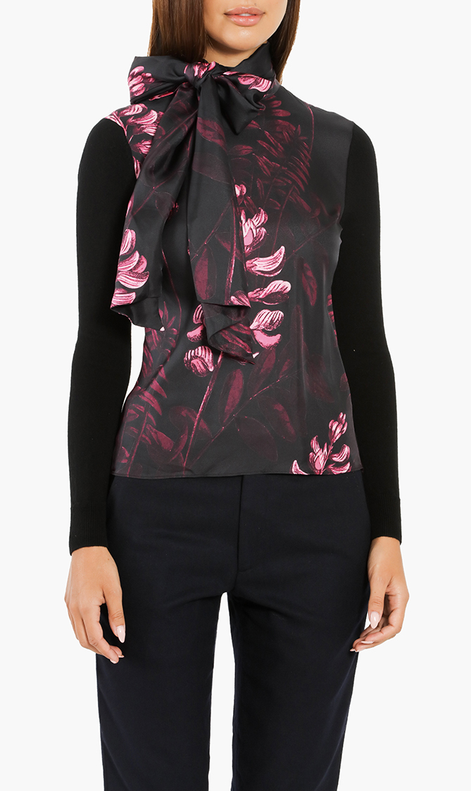 

Ted Baker Bekiina Silk Splendour Tie-neck Top